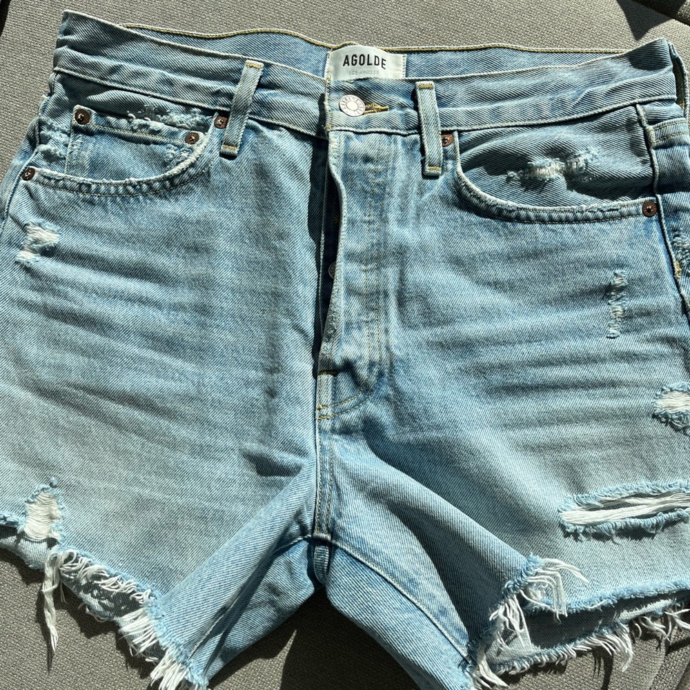 Agolde Parker Long Denim Short